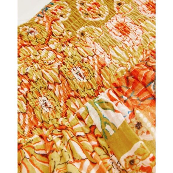 NWT Cider Woven V-Neck Halter Floral Patch Maxi Dress Sz 6 - Picture 9 of 9